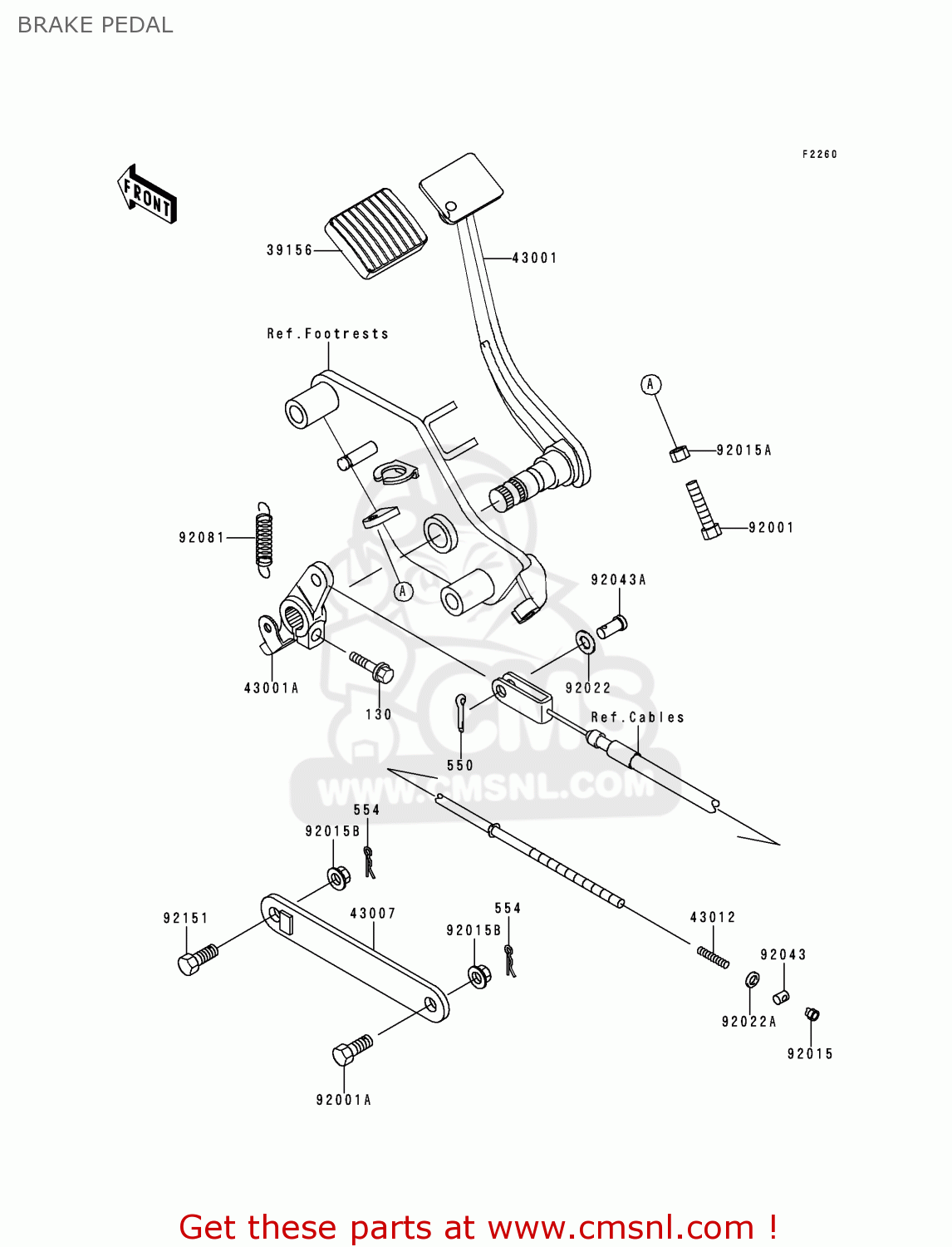 BRAKE PEDAL VN800A3A 1997 NETHERLANDS