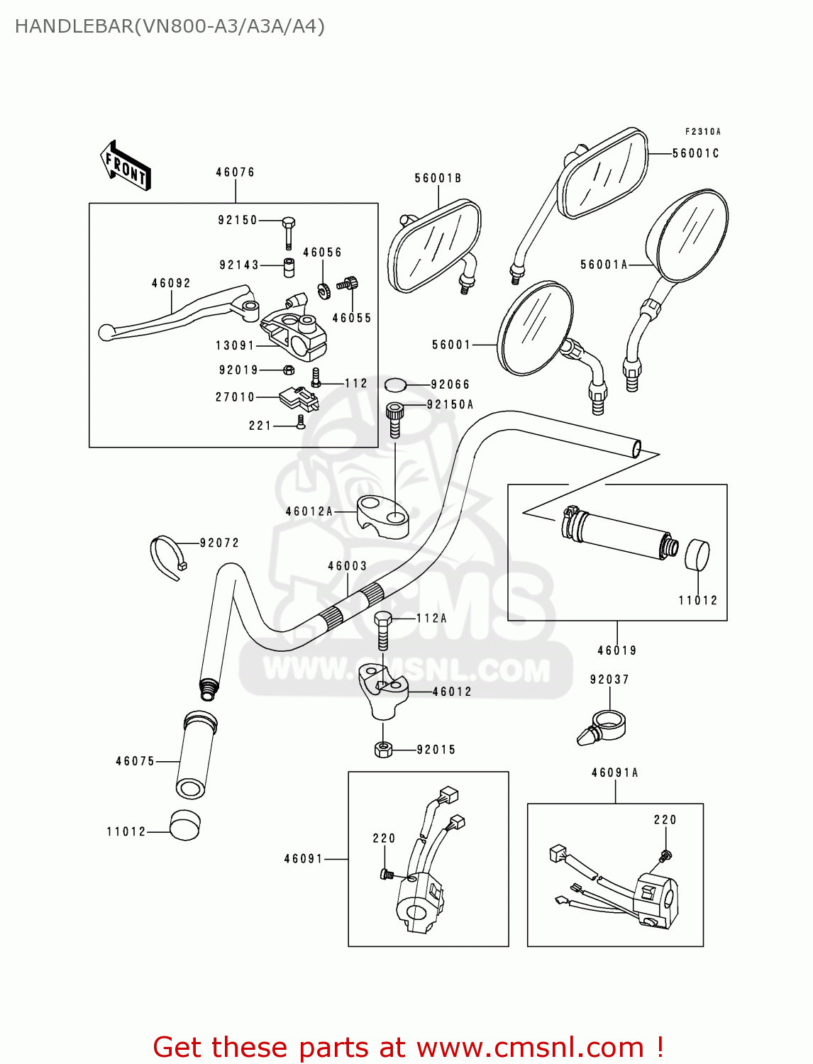 HANDLEBAR(VN800-A3/A3A/A4) VN800A3A 1997 NETHERLANDS