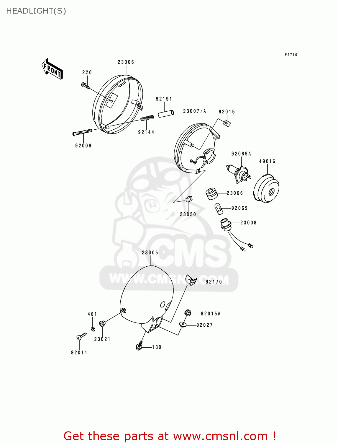 HEADLIGHT(S) VN800A4 1998 EUROPA UK FR NL AR FG GR IT NR SD ST