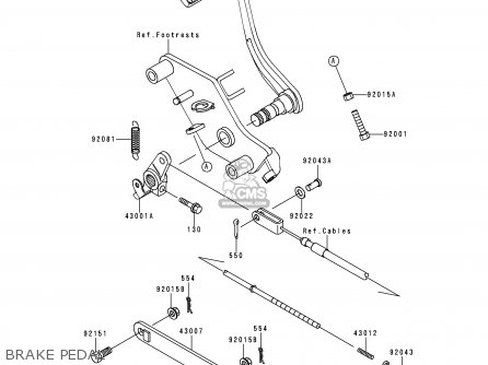 BRAKE PEDAL - VN800A4 1998 EUROPA UK FR NL AR FG GR IT NR SD ST