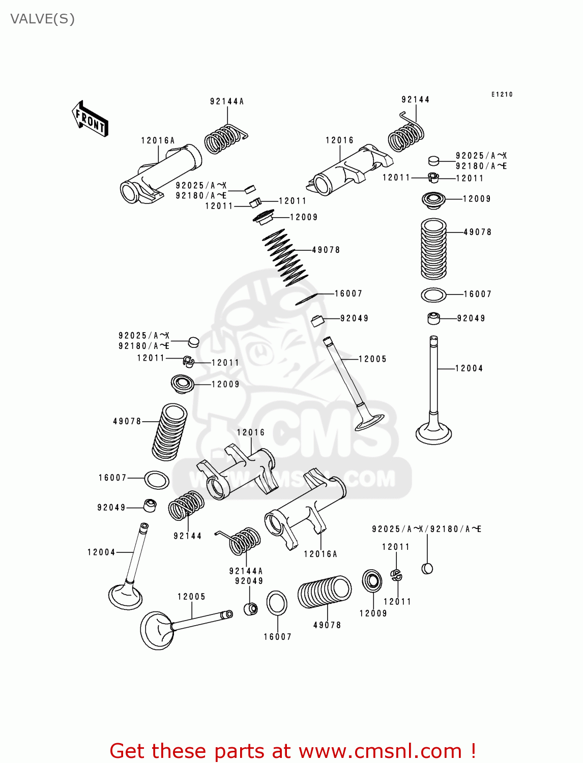 VALVE(S) VN800A4 VULCAN 800 1998 USA CALIFORNIA CANADA