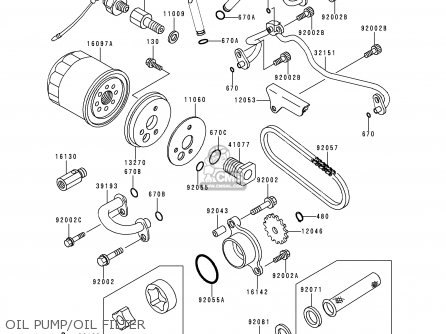 OIL PUMP/OIL FILTER - VN800A4 VULCAN 800 1998 USA CALIFORNIA CANADA