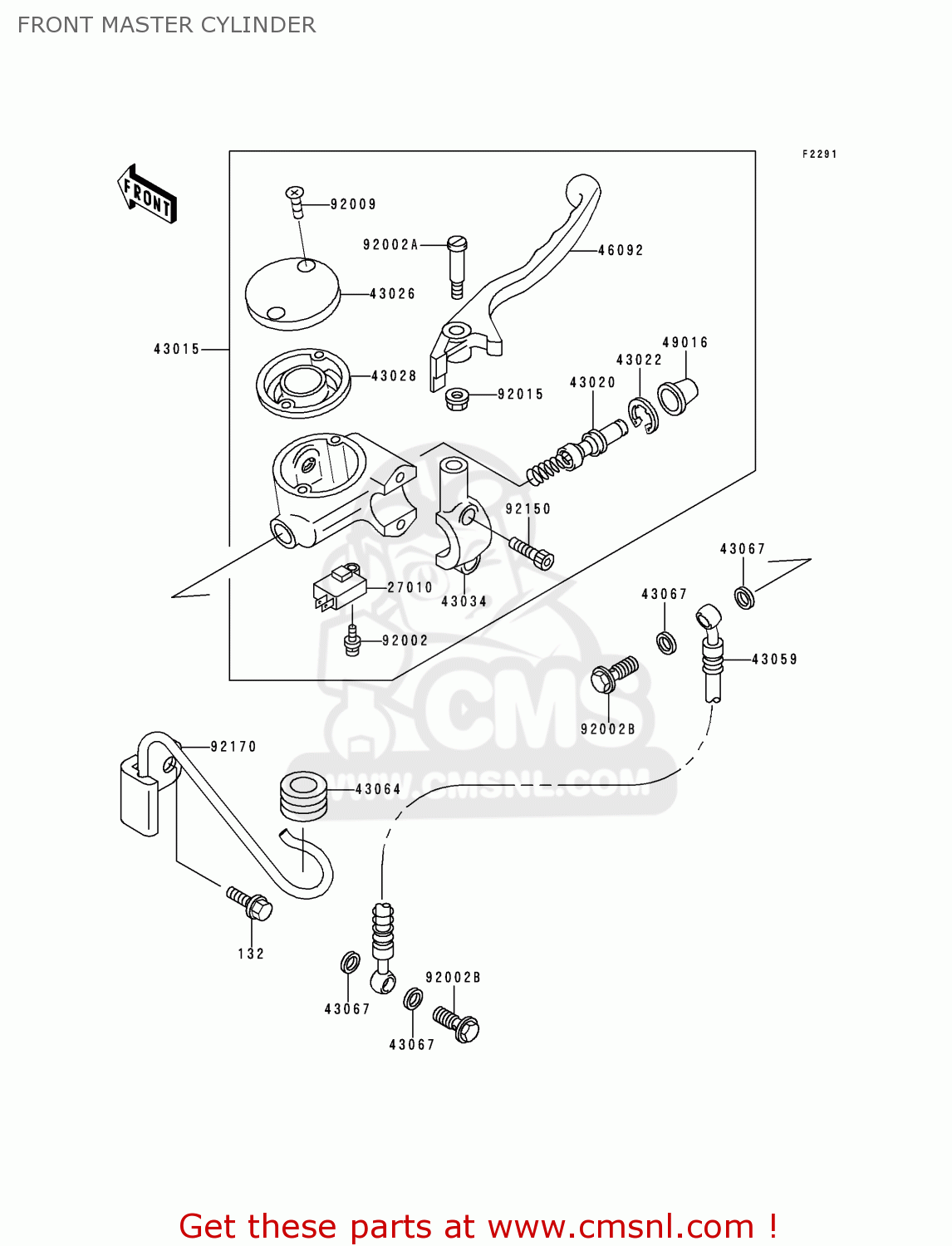 FRONT MASTER CYLINDER VN800A5 1999 NETHERLANDS FG GR NR SD