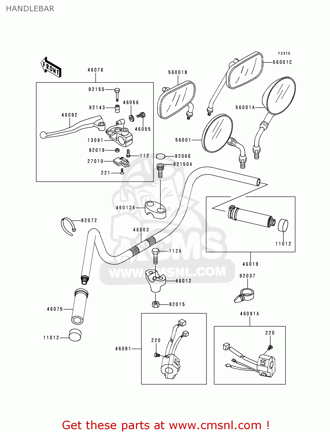 HANDLEBAR VN800A5 1999 NETHERLANDS FG GR NR SD