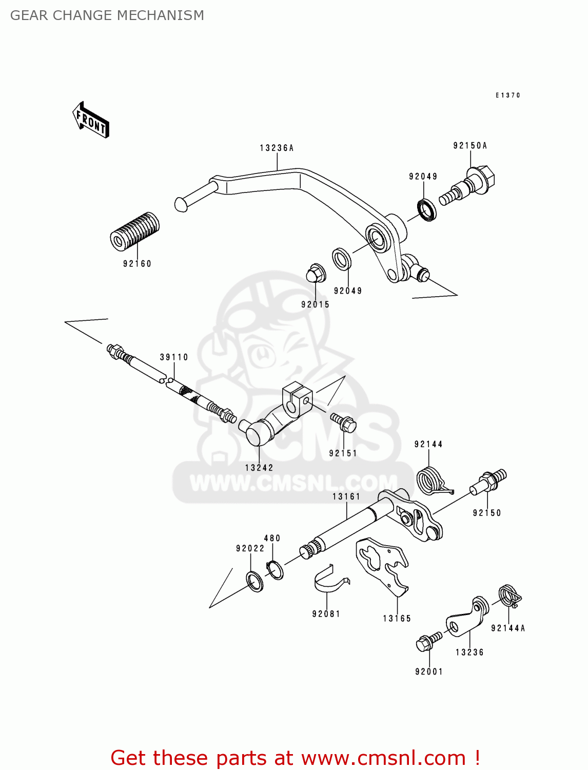 GEAR CHANGE MECHANISM VN800A5 VULCAN 800 1999 USA CALIFORNIA CANADA