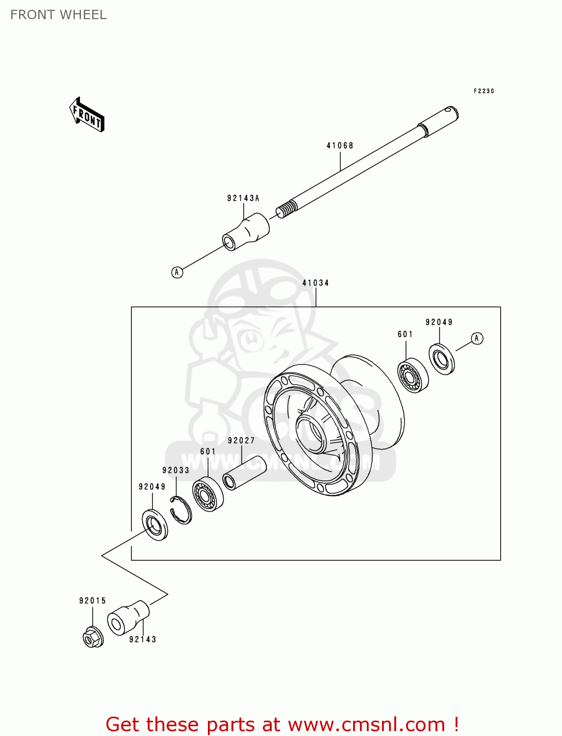 FRONT WHEEL VN800A5 VULCAN 800 1999 USA CALIFORNIA CANADA