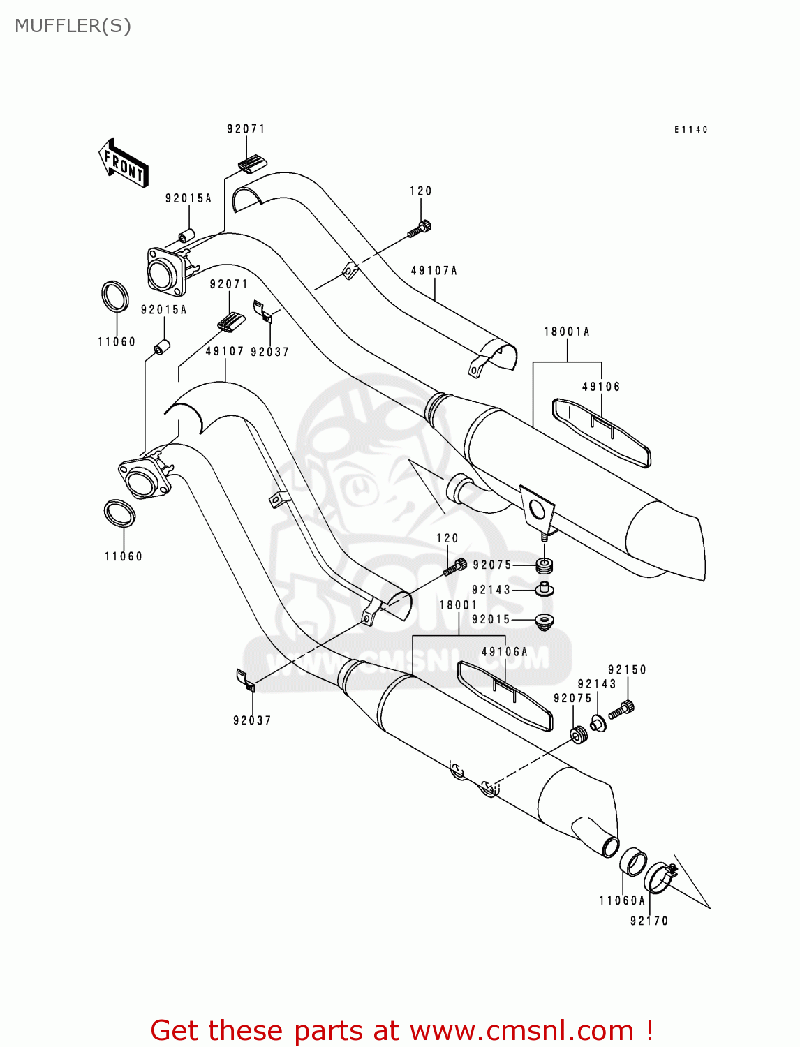 MUFFLER(S) VN800A6 VULCAN 800 2000 USA CALIFORNIA