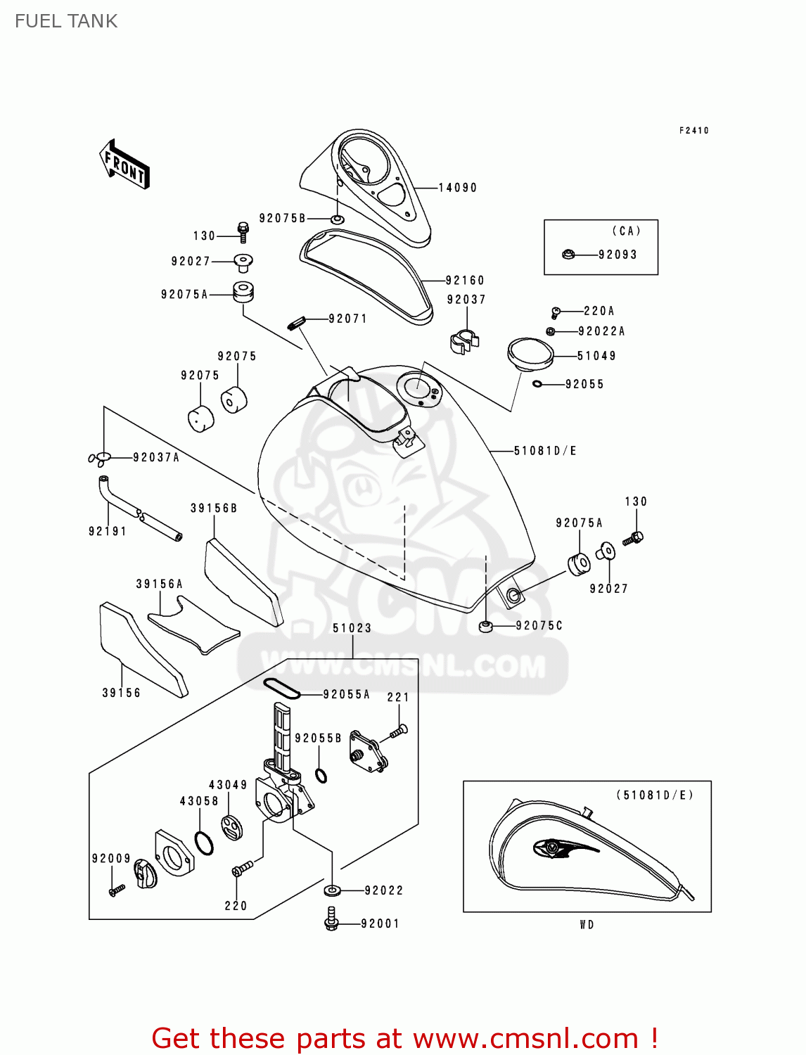 FUEL TANK VN800A6 VULCAN 800 2000 USA CALIFORNIA