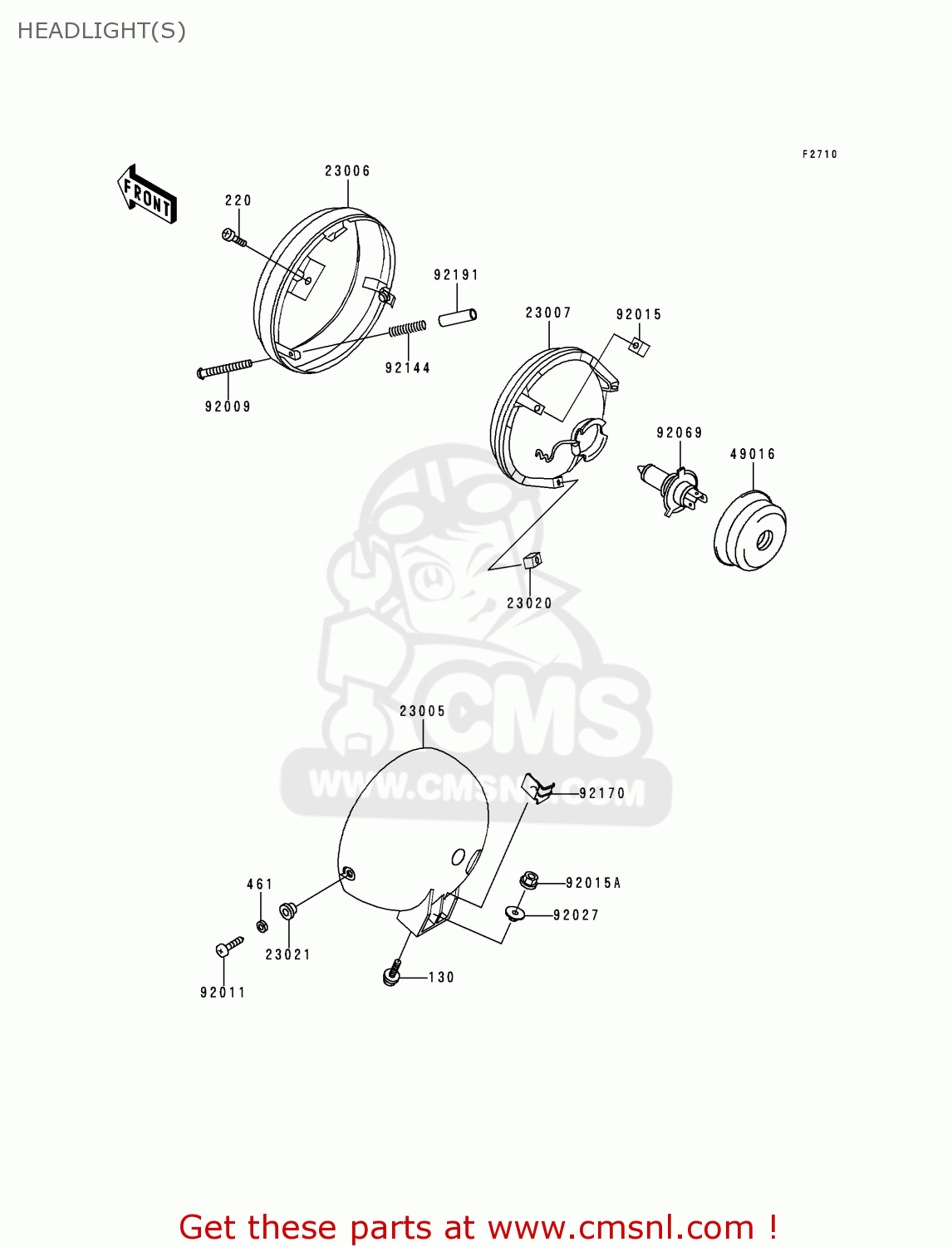 HEADLIGHT(S) VN800A6 VULCAN 800 2000 USA CALIFORNIA