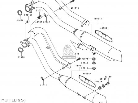 MUFFLER(S) - VN800A6 VULCAN 800 2000 USA CALIFORNIA