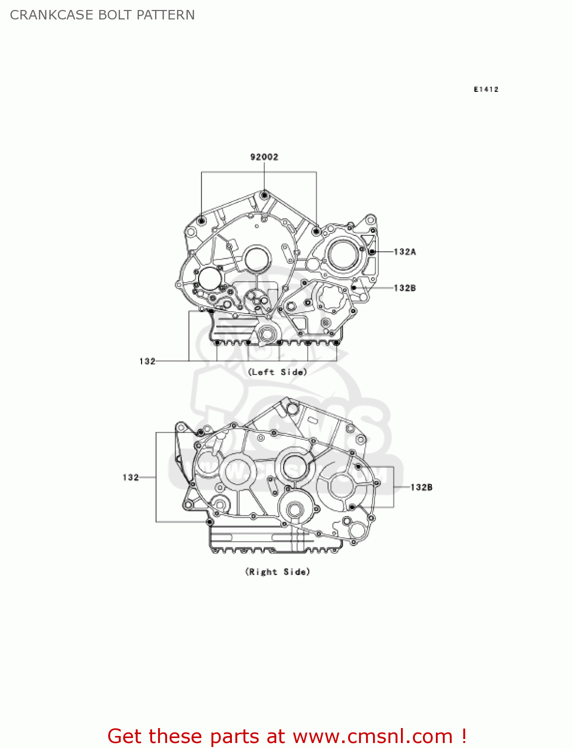 CRANKCASE BOLT PATTERN VN800A7 VULCAN 800 2001 USA CALIFORNIA