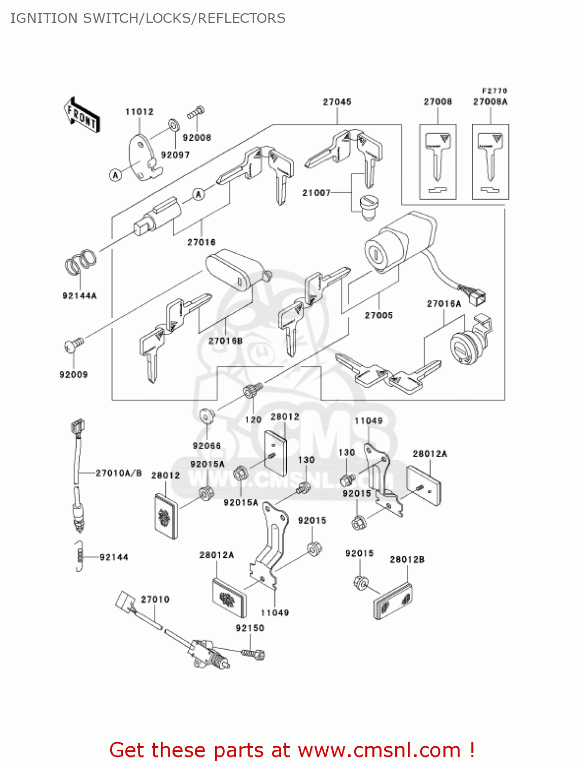 IGNITION SWITCH/LOCKS/REFLECTORS VN800A7 VULCAN 800 2001 USA CALIFORNIA