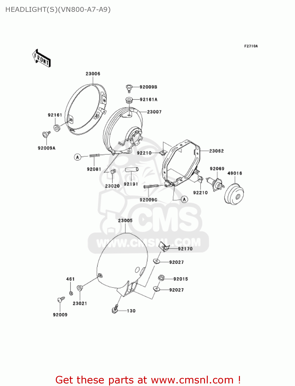 HEADLIGHT(S)(VN800-A7-A9) VN800A7 VULCAN 800 2001 USA CALIFORNIA
