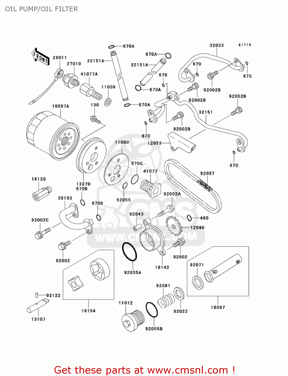 OIL PUMP/OIL FILTER VN800A7 VULCAN 800 2001 USA CALIFORNIA