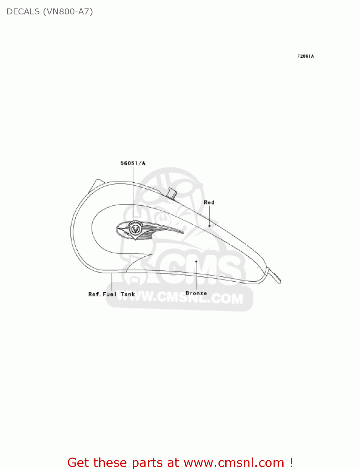 DECALS (VN800-A7) VN800A7 VULCAN 800 2001 USA CALIFORNIA