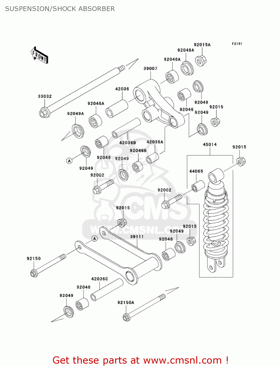 SUSPENSION/SHOCK ABSORBER VN800A7 VULCAN 800 2001 USA CALIFORNIA