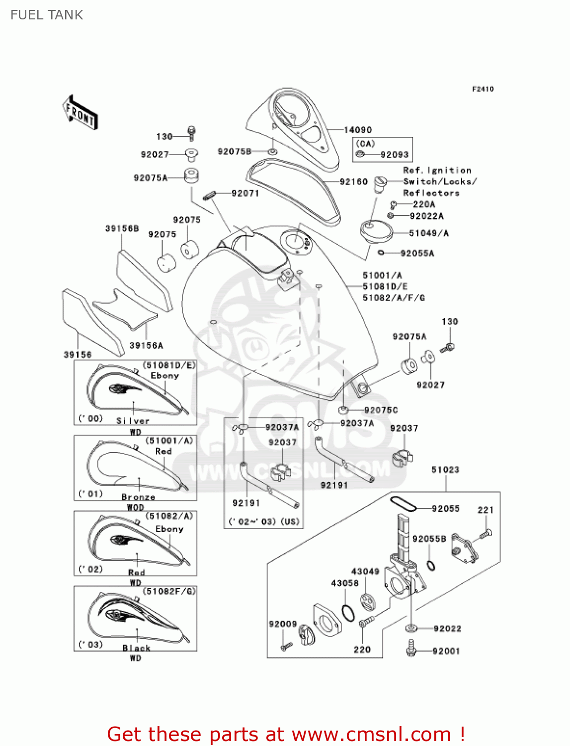 FUEL TANK VN800A7 VULCAN 800 2001 USA CALIFORNIA