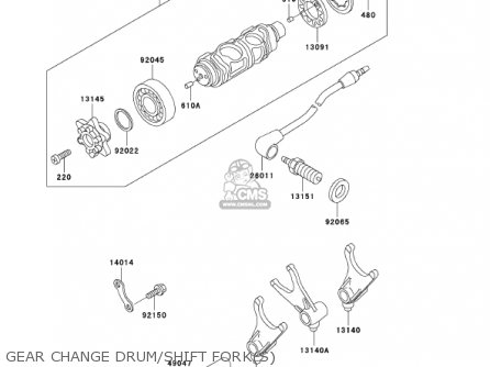 GEAR CHANGE DRUM/SHIFT FORK(S) - VN800A7 VULCAN 800 2001 USA CALIFORNIA
