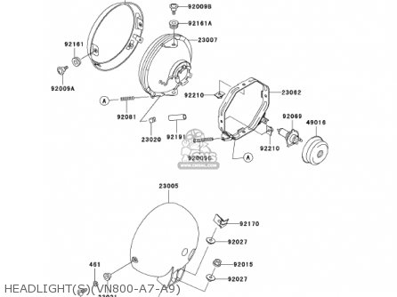 HEADLIGHT(S)(VN800-A7-A9) - VN800A7 VULCAN 800 2001 USA CALIFORNIA