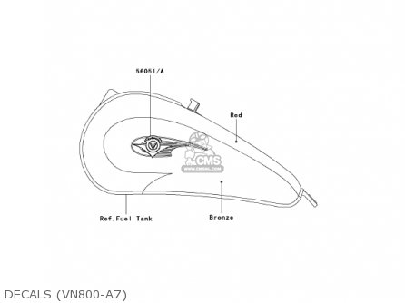 DECALS (VN800-A7) - VN800A7 VULCAN 800 2001 USA CALIFORNIA
