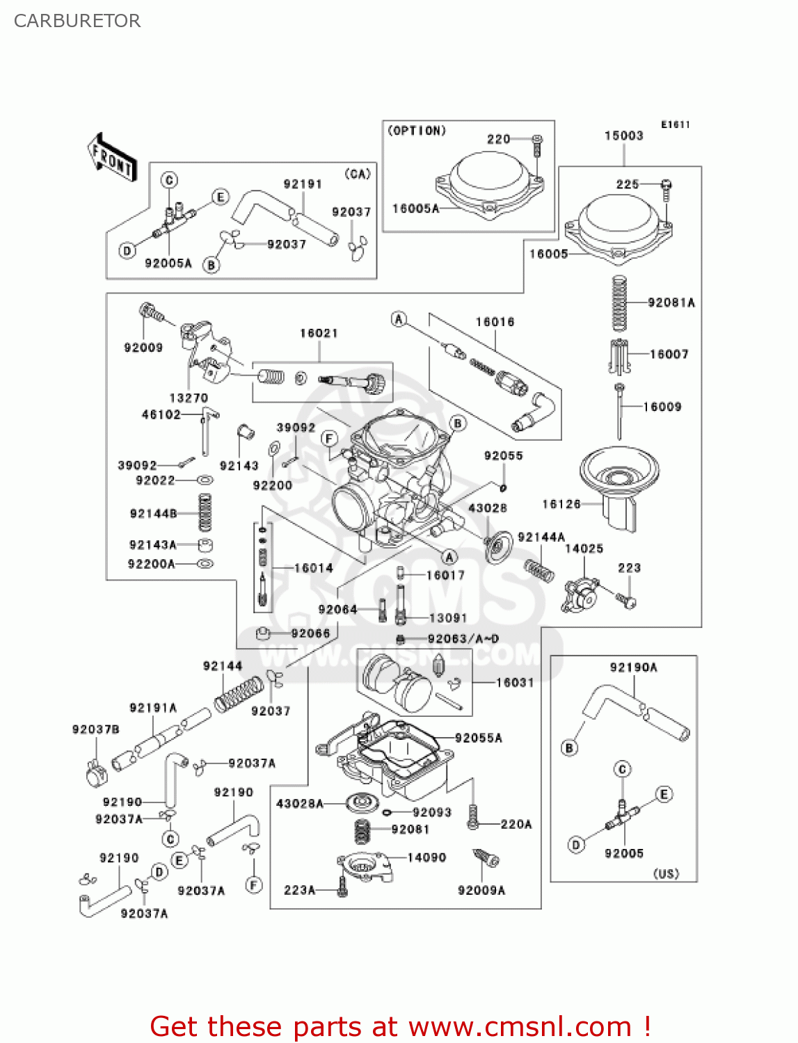 CARBURETOR VN800A8 VULCAN 800 2002 USA CALIFORNIA