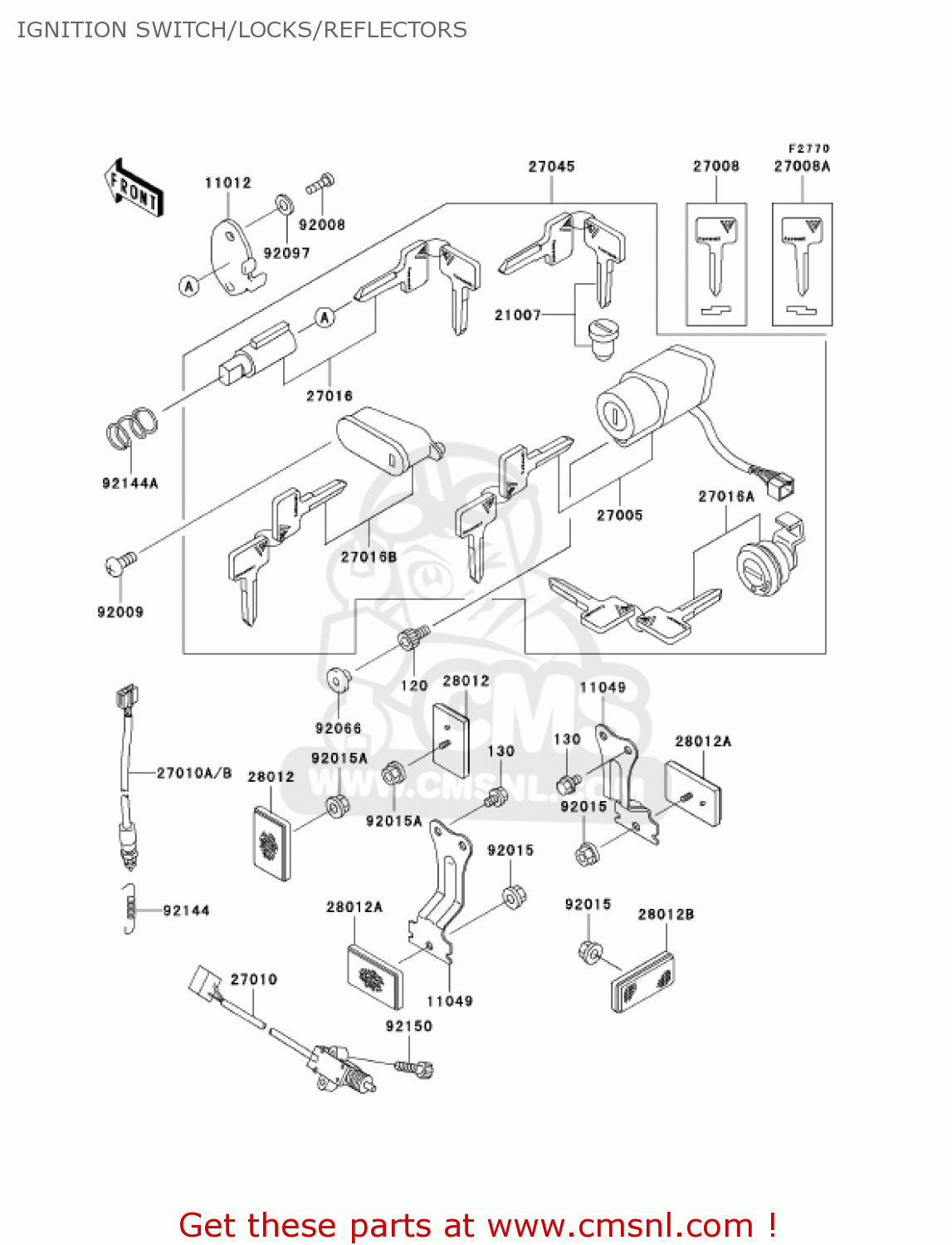 IGNITION SWITCH/LOCKS/REFLECTORS VN800A8 VULCAN 800 2002 USA CALIFORNIA