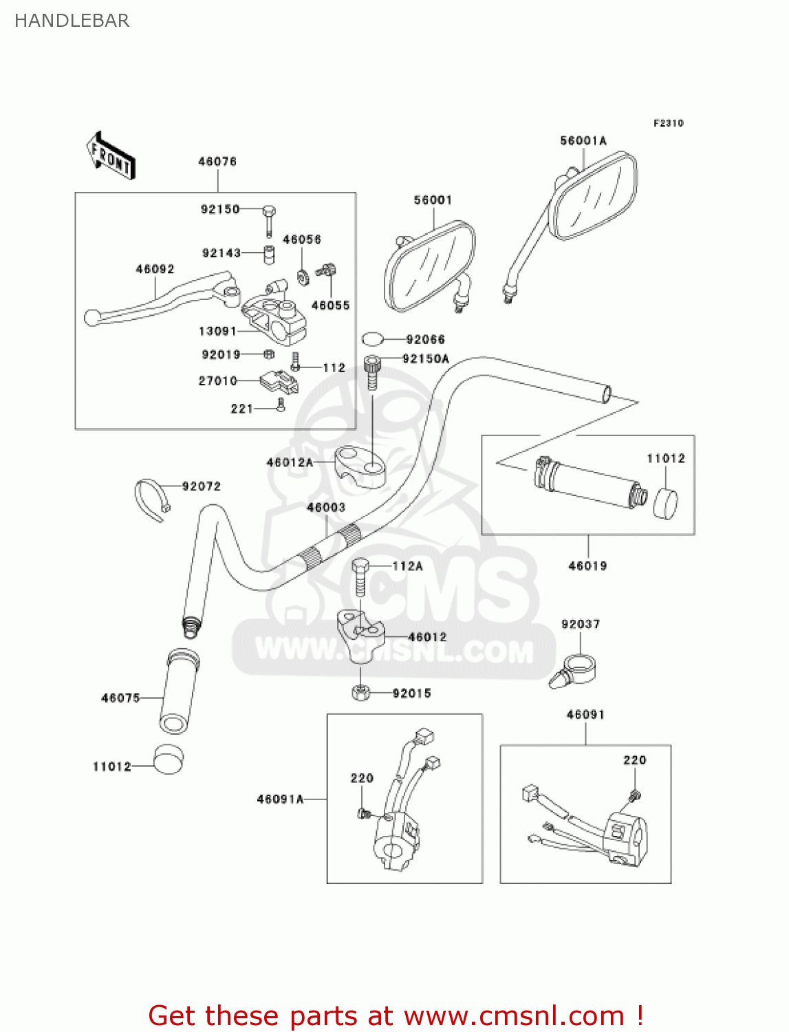HANDLEBAR VN800A8 VULCAN 800 2002 USA CALIFORNIA