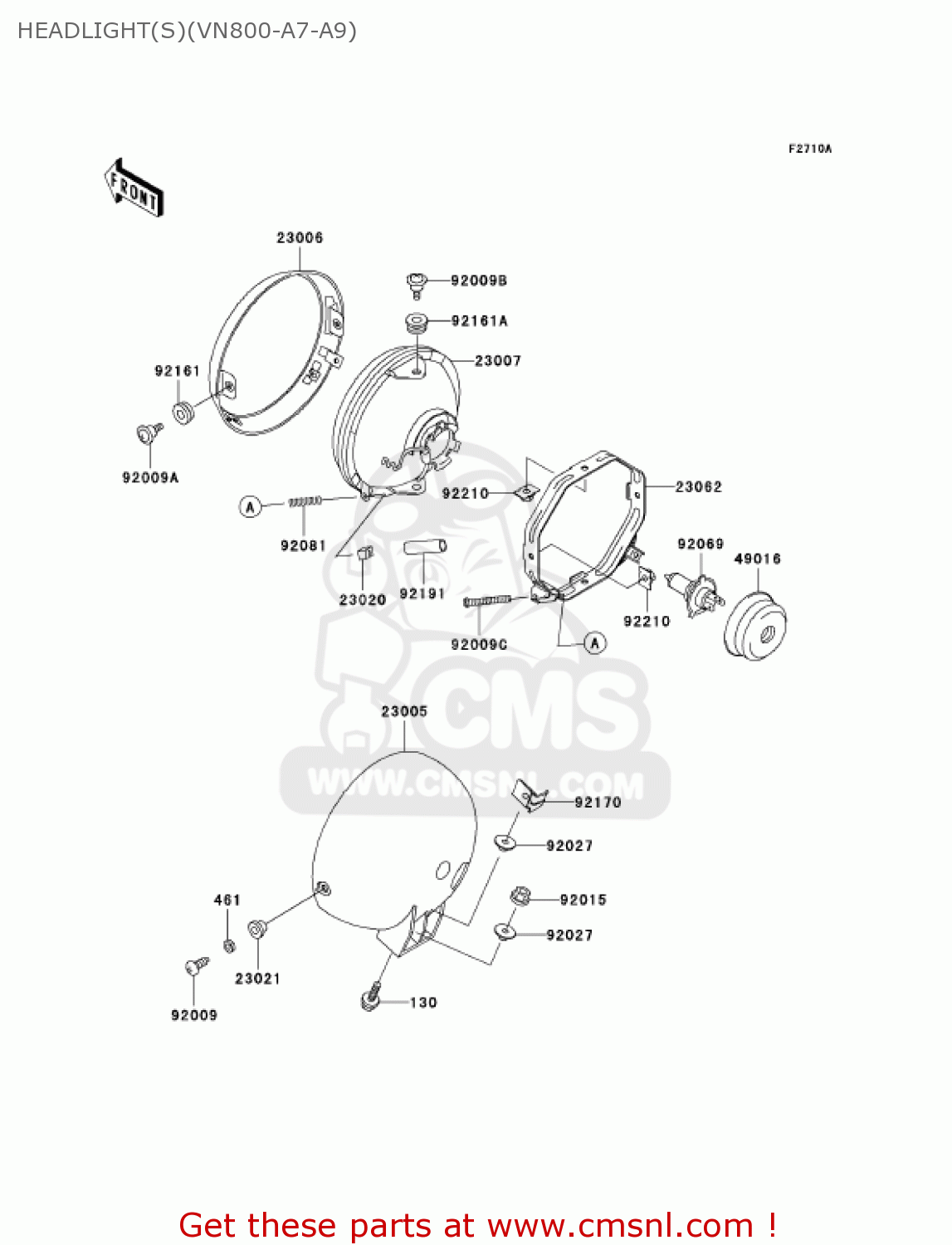 HEADLIGHT(S)(VN800-A7-A9) VN800A8 VULCAN 800 2002 USA CALIFORNIA