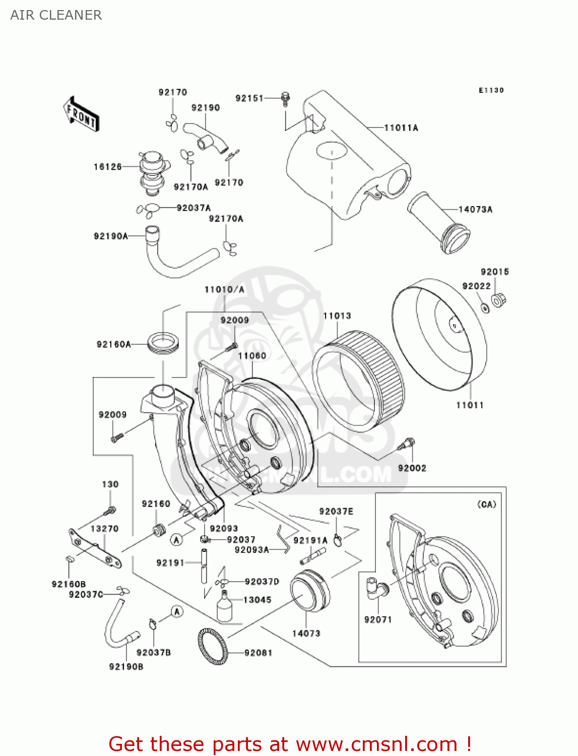 AIR CLEANER VN800A8 VULCAN 800 2002 USA CALIFORNIA