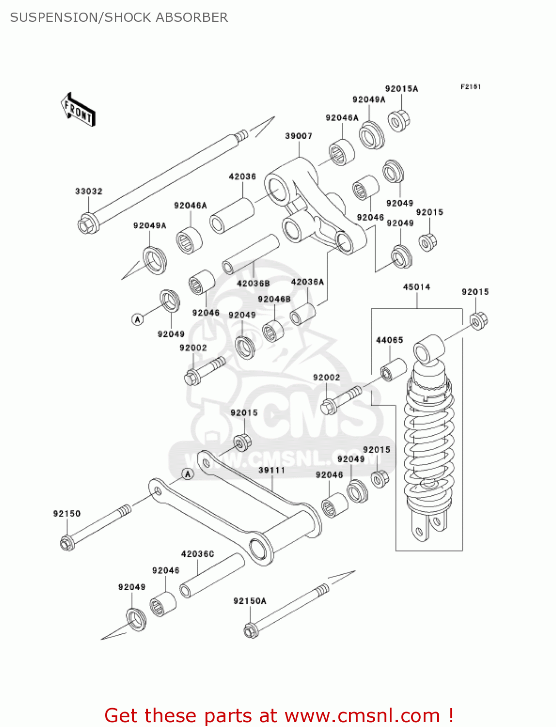 SUSPENSION/SHOCK ABSORBER VN800A8 VULCAN 800 2002 USA CALIFORNIA