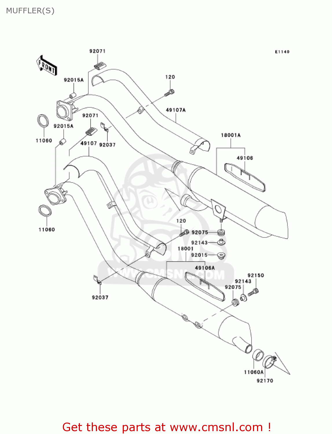 MUFFLER(S) VN800A8 VULCAN 800 2002 USA CALIFORNIA