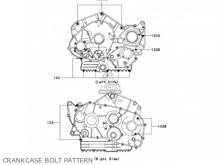 CRANKCASE BOLT PATTERN - VN800A8 VULCAN 800 2002 USA CALIFORNIA