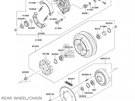 REAR WHEEL/CHAIN - VN800A8 VULCAN 800 2002 USA CALIFORNIA