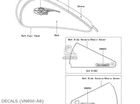 DECALS (VN800-A8) - VN800A8 VULCAN 800 2002 USA CALIFORNIA