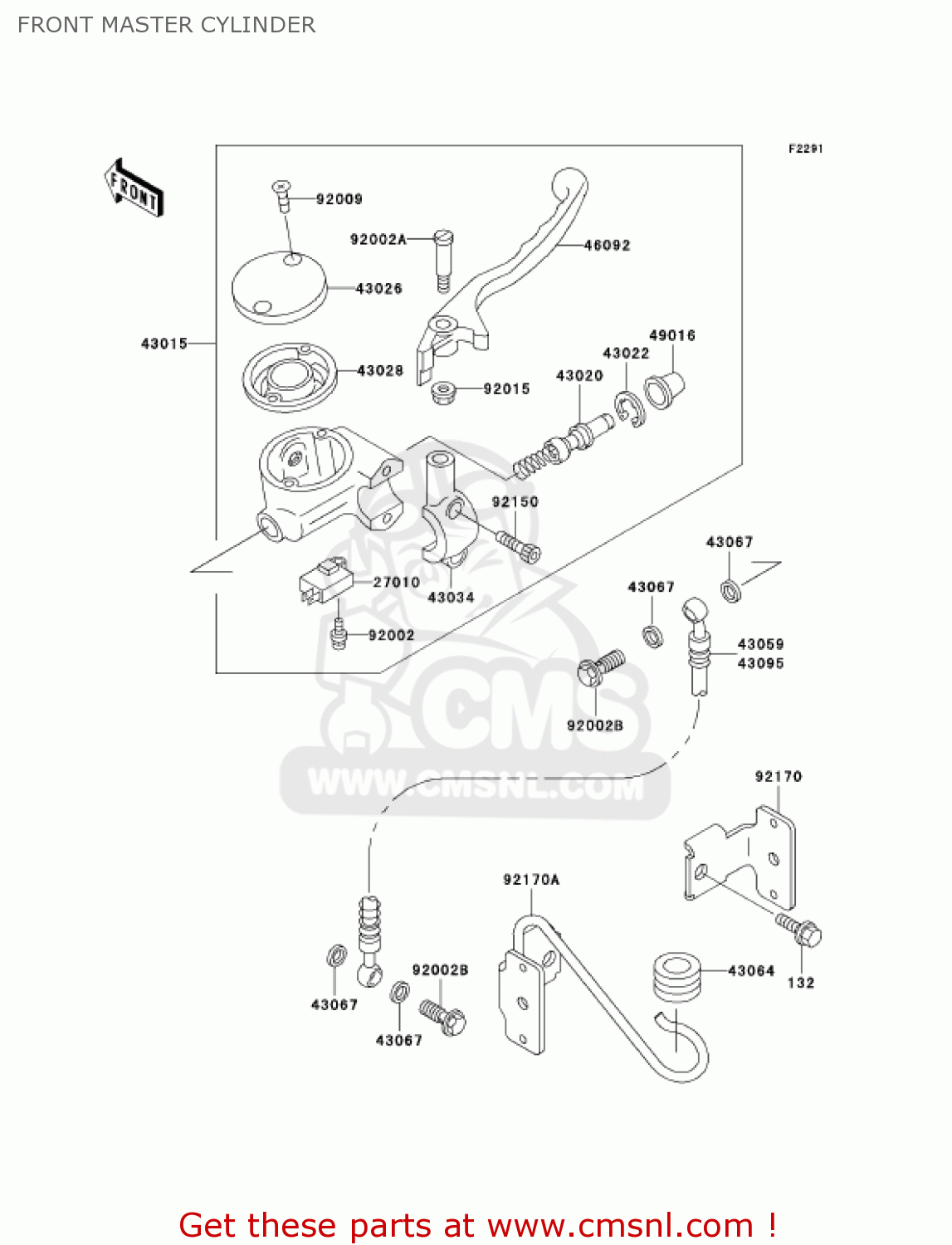 FRONT MASTER CYLINDER VN800A9 VULCAN 800 2003 USA CALIFORNIA