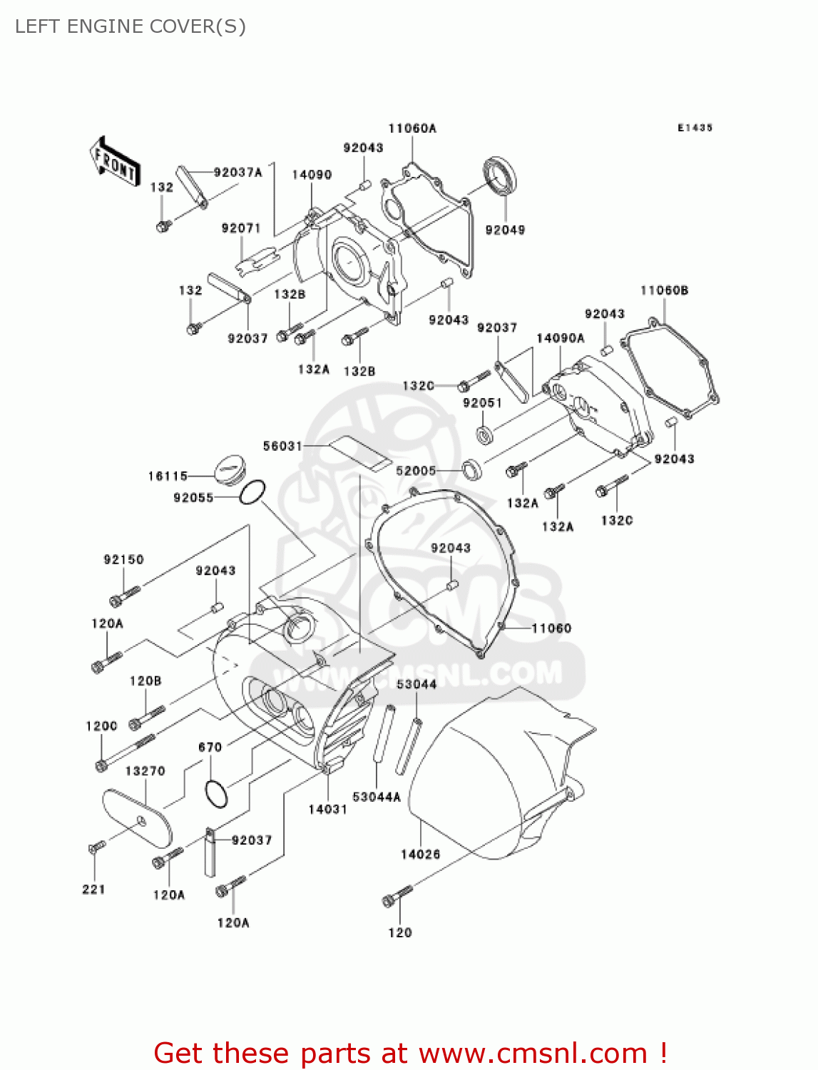 LEFT ENGINE COVER(S) VN800A9 VULCAN 800 2003 USA CALIFORNIA