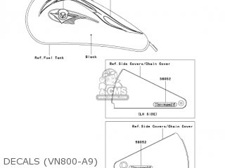 DECALS (VN800-A9) - VN800A9 VULCAN 800 2003 USA CALIFORNIA