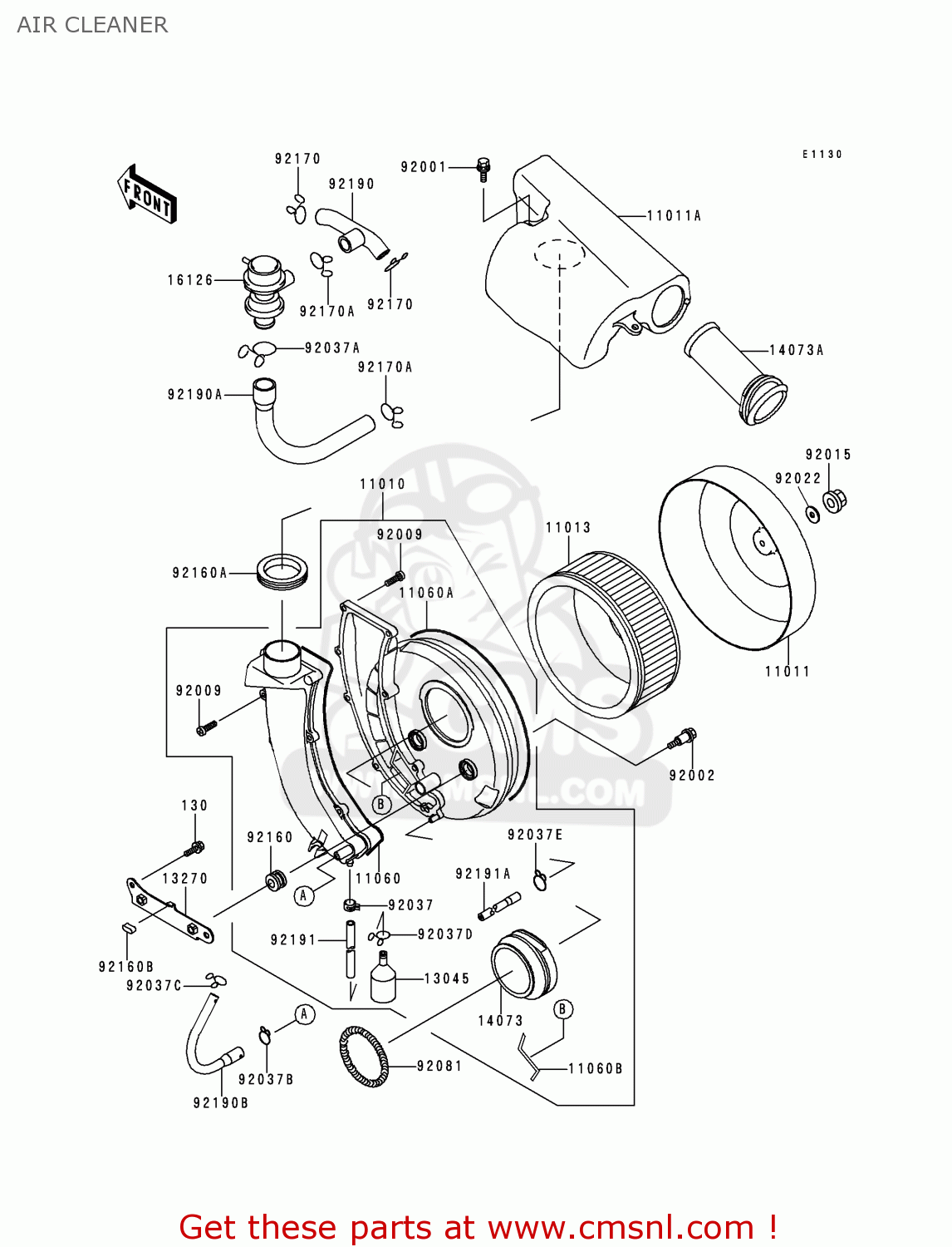 AIR CLEANER VN800B1 VN800 CLASSIC 1996 EUROPE UK FR AR FG GR IT NR SD SP