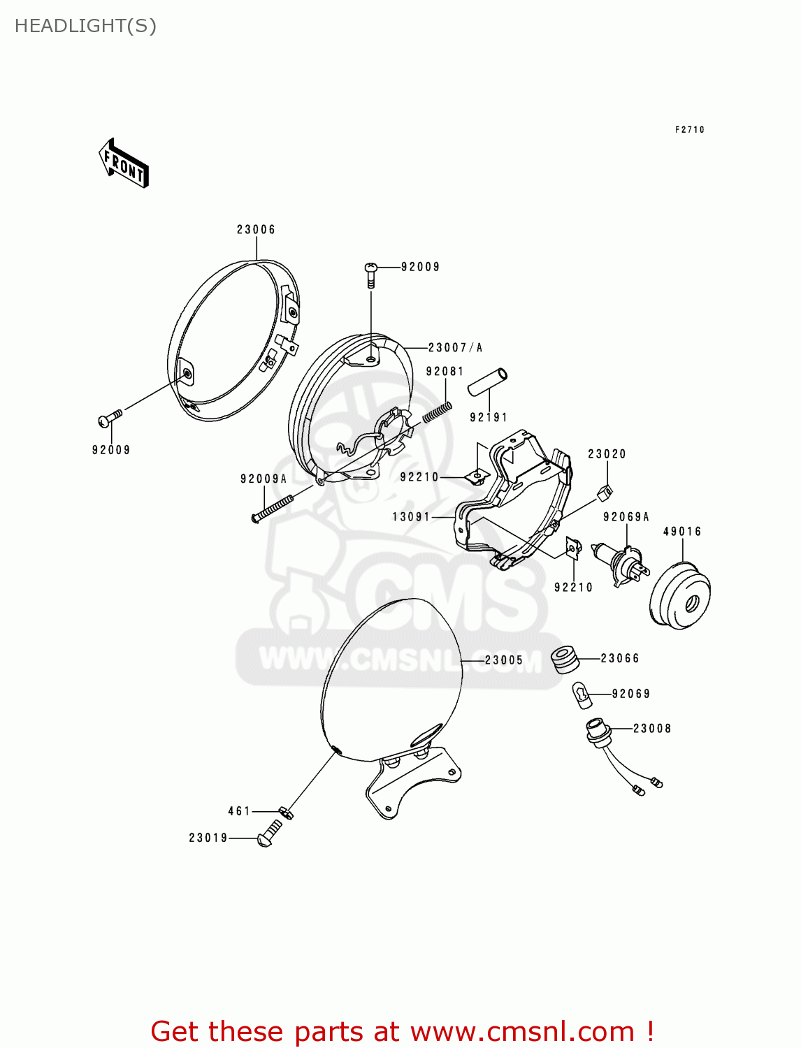 HEADLIGHT(S) VN800B1 VN800 CLASSIC 1996 EUROPE UK FR AR FG GR IT NR SD SP