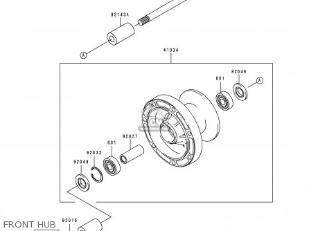 FRONT HUB - VN800B1 VN800 CLASSIC 1996 EUROPE UK FR AR FG GR IT NR SD SP
