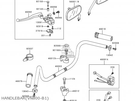 HANDLEBAR(VN800-B1) - VN800B1 VN800 CLASSIC 1996 EUROPE UK FR AR FG GR IT NR SD SP