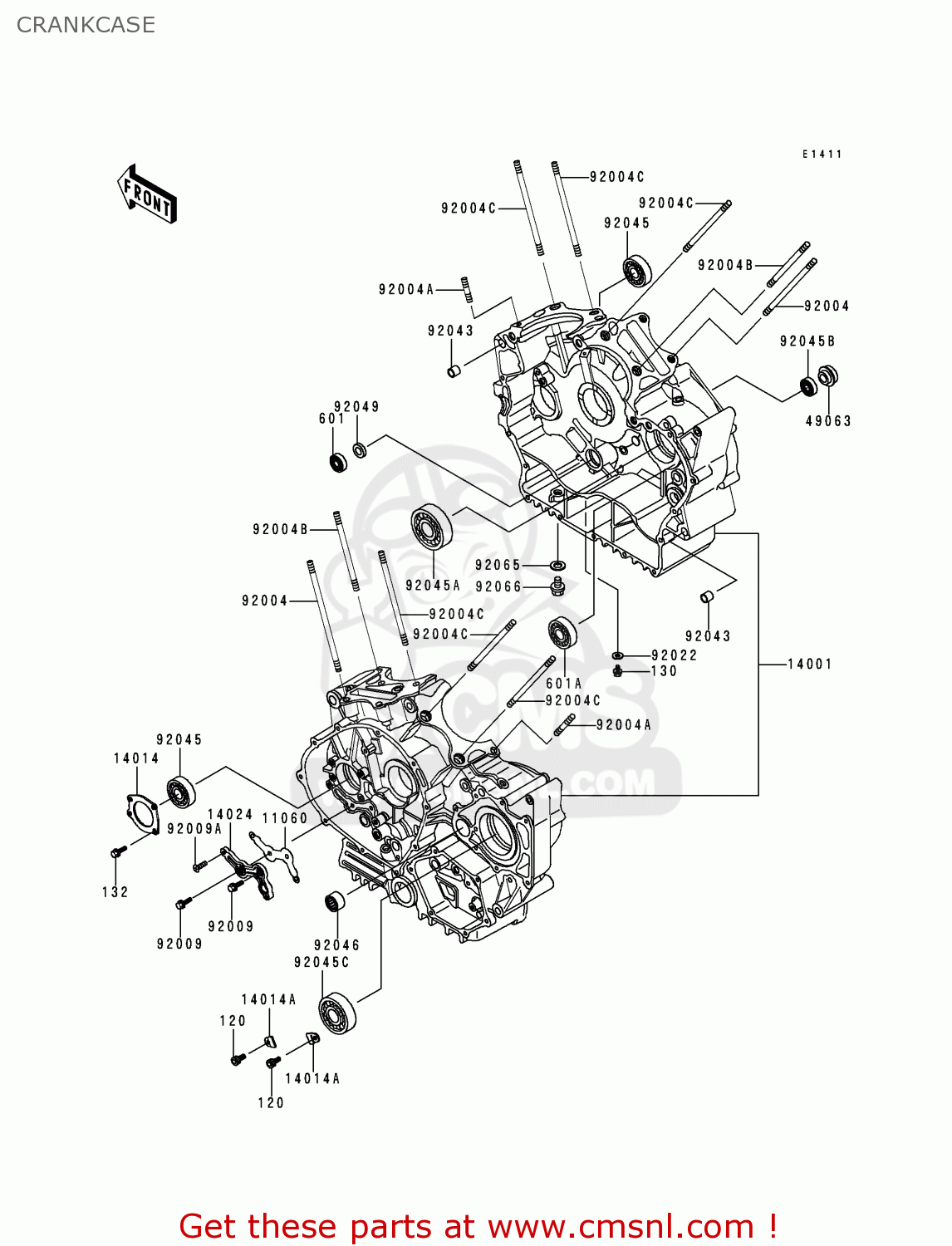 CRANKCASE VN800B1 VULCAN 800 CLASSIC 1996 USA CALIFORNIA CANADA