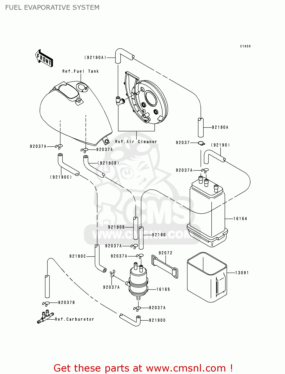 FUEL EVAPORATIVE SYSTEM VN800B1 VULCAN 800 CLASSIC 1996 USA CALIFORNIA CANADA