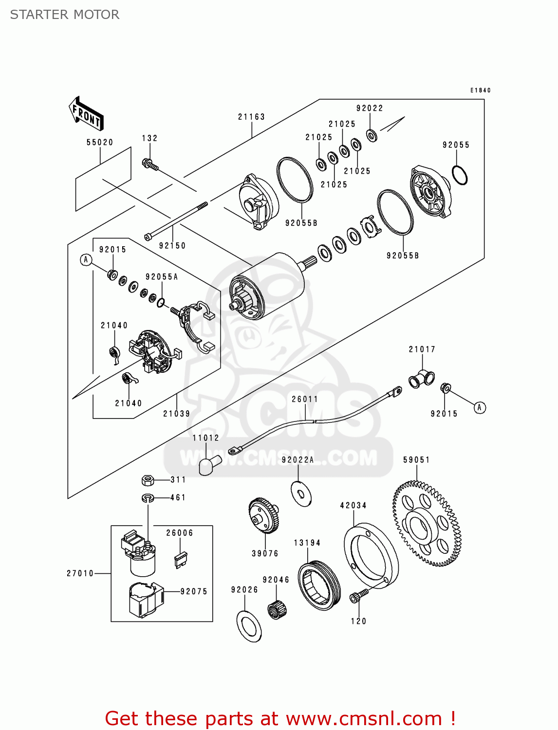 STARTER MOTOR VN800B1 VULCAN 800 CLASSIC 1996 USA CALIFORNIA CANADA