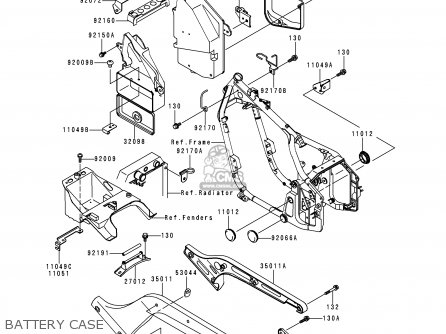 BATTERY CASE - VN800B1 VULCAN 800 CLASSIC 1996 USA CALIFORNIA CANADA