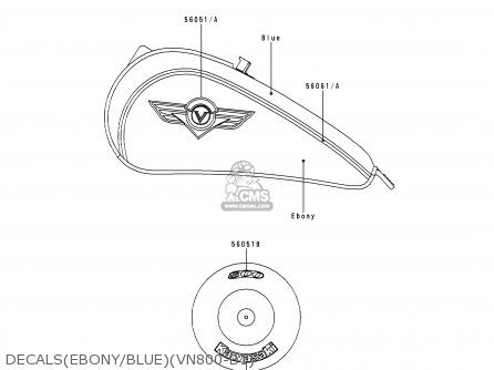 DECALS(EBONY/BLUE)(VN800-B1) - VN800B1 VULCAN 800 CLASSIC 1996 USA CALIFORNIA CANADA