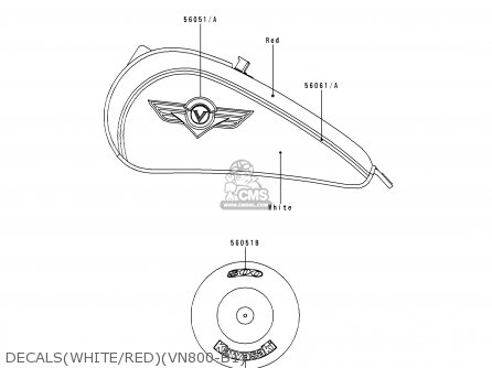 DECALS(WHITE/RED)(VN800-B1) - VN800B1 VULCAN 800 CLASSIC 1996 USA CALIFORNIA CANADA