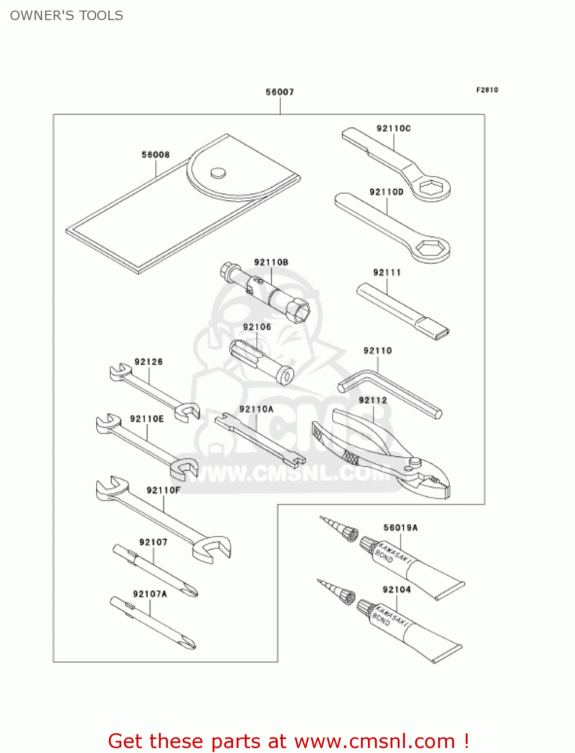 OWNER'S TOOLS VN800B10 VULCAN 800 CLASSIC 2005 USA CALIFORNIA CANADA