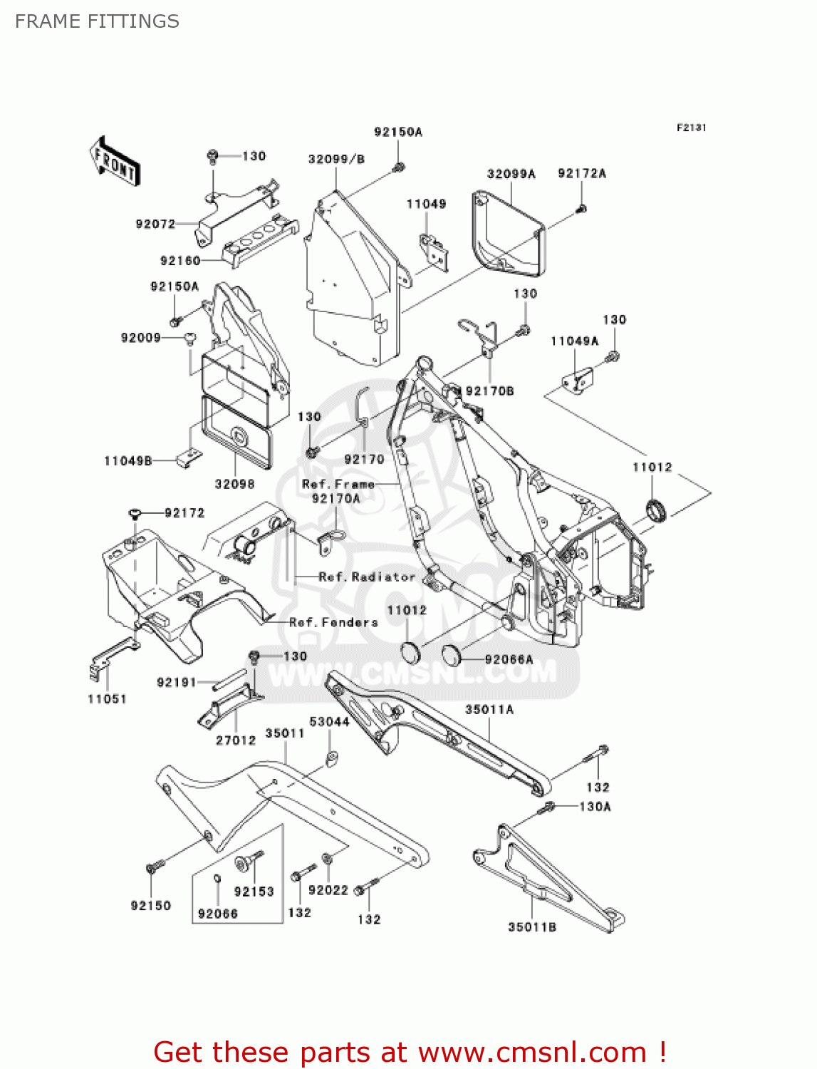 FRAME FITTINGS VN800B10 VULCAN 800 CLASSIC 2005 USA CALIFORNIA CANADA