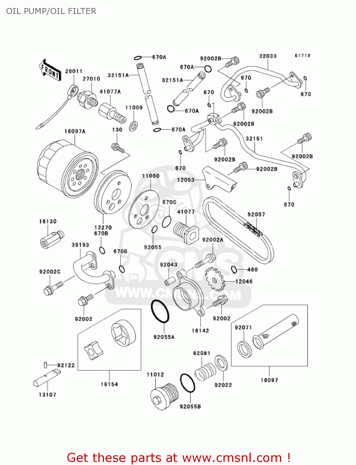 OIL PUMP/OIL FILTER VN800B10 VULCAN 800 CLASSIC 2005 USA CALIFORNIA CANADA